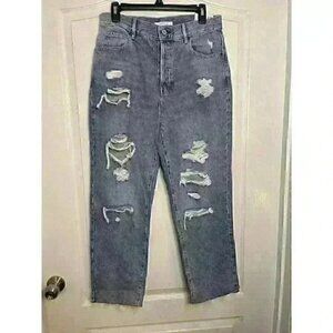 Pacsun Jeans Womens Size 30 High Rise Straight Cropped Distressed NWT 30x25